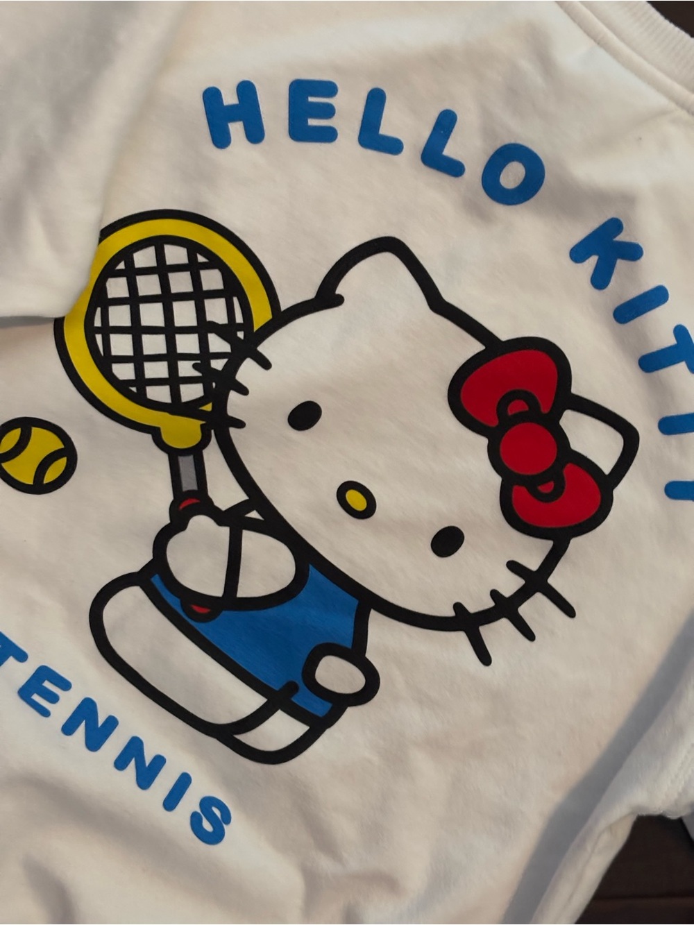 Sanrio White Hello Kitty Tennis Club Crew Neck Sweatshirt - Size Medium